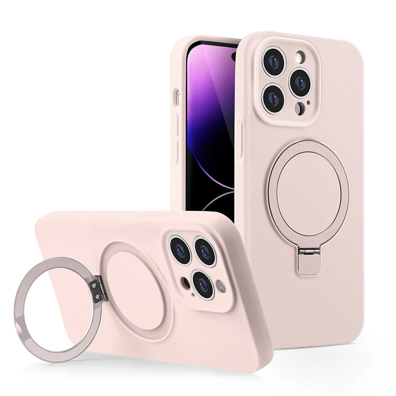 iPhone MagSafe Series | Liquid Silicone Foldable Stand Phone Case - Image 12