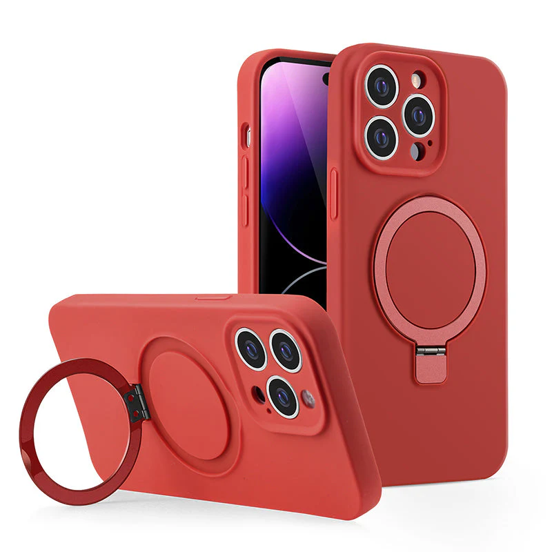 iPhone MagSafe Series | Liquid Silicone Foldable Stand Phone Case - Image 13