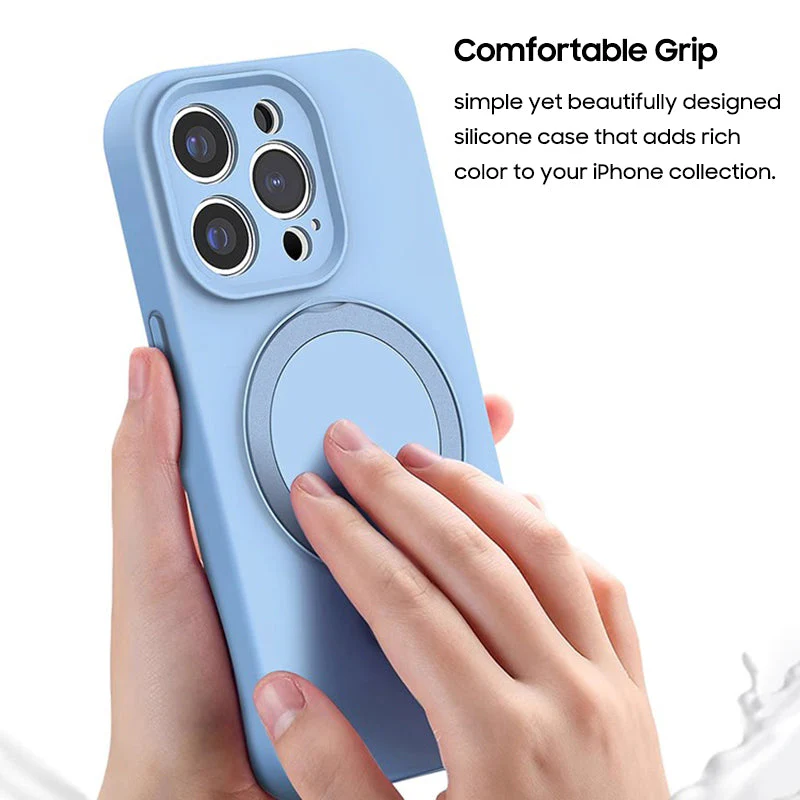 iPhone MagSafe Series | Liquid Silicone Foldable Stand Phone Case - Image 5