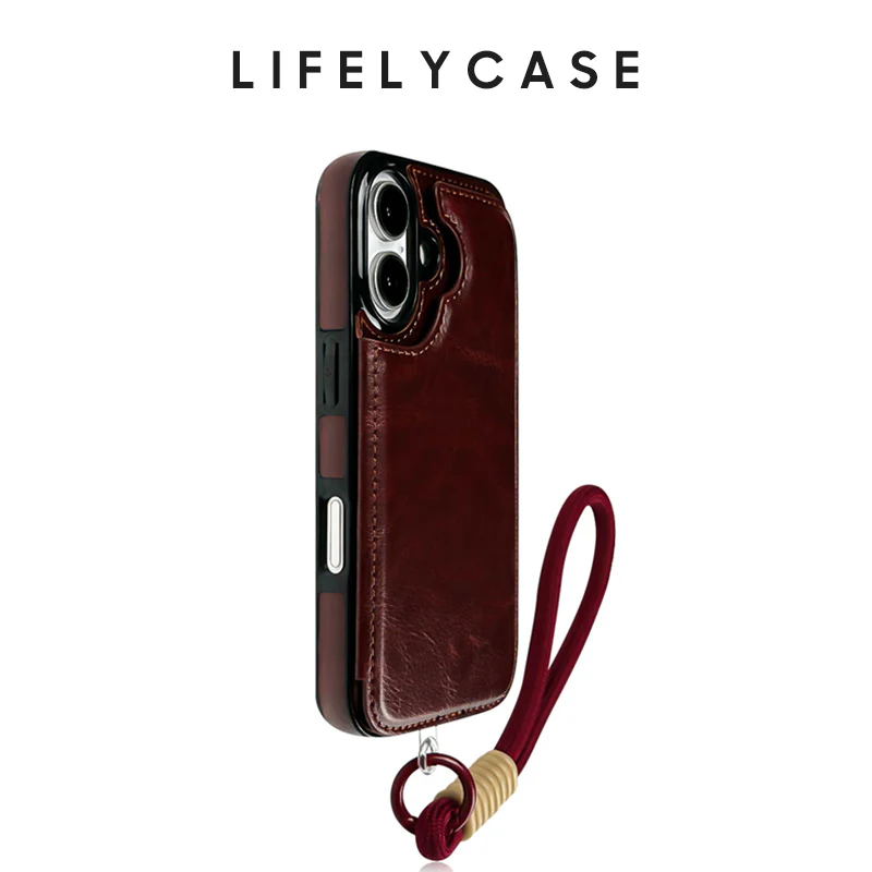 iPhone Lanyard Series | Card Holder Design Leather Phone Case - Image 5