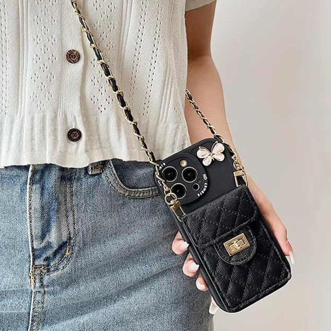 iPhone Lanyard Series | Genuine Leather Card Holder Phone Case [Butterfly Accessories] - Image 6