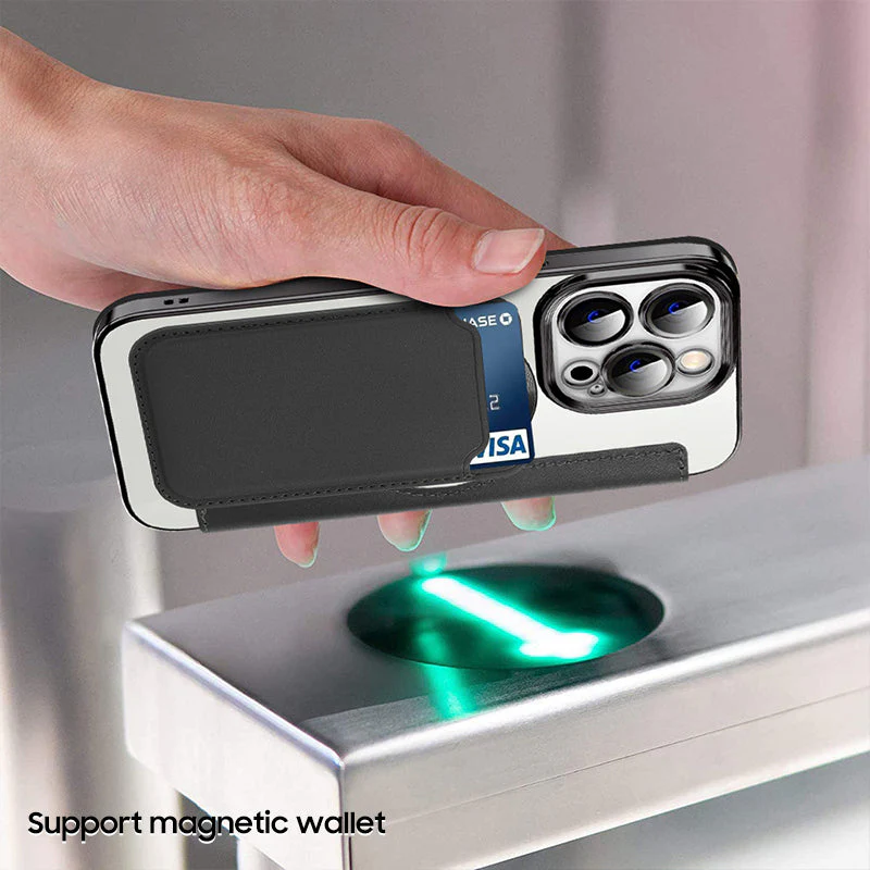 iPhone MagSafe Series | Business Type Magnetic Charging Electroplated Flip Leather Case - Image 6