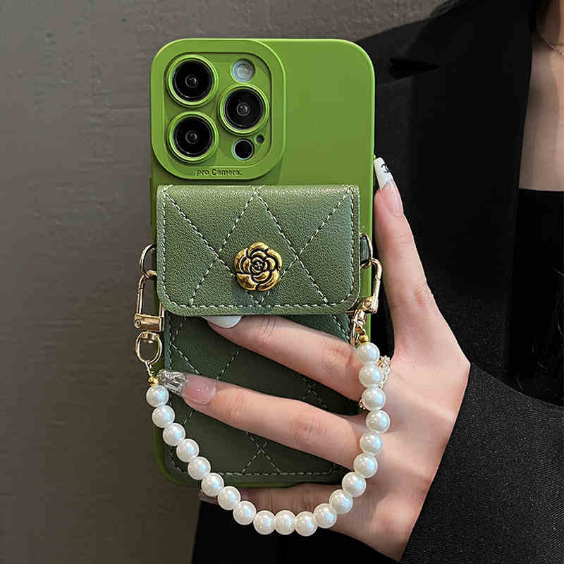 iPhone Lanyard Series | Pearl Bracelet Card Holder Phone Case - Image 3